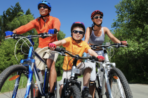 family cycling